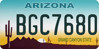 AZ license plate BGC7680