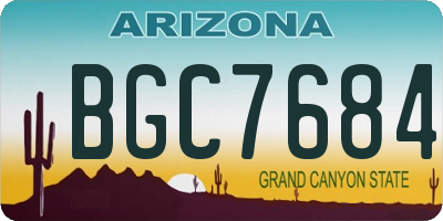 AZ license plate BGC7684