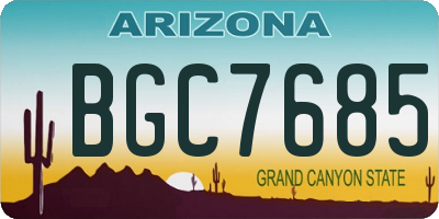 AZ license plate BGC7685