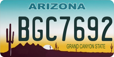AZ license plate BGC7692