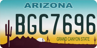 AZ license plate BGC7696