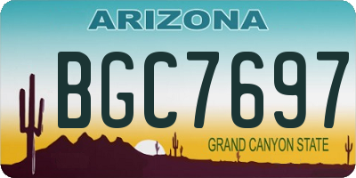 AZ license plate BGC7697