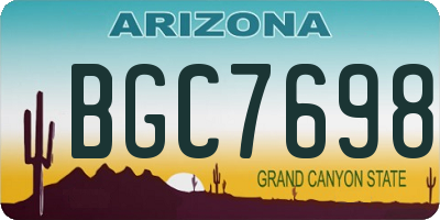 AZ license plate BGC7698