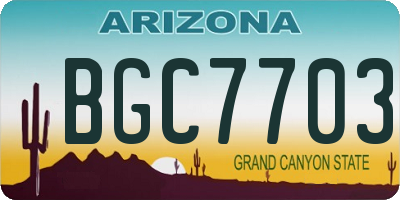 AZ license plate BGC7703