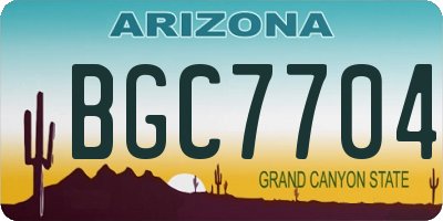 AZ license plate BGC7704
