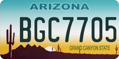 AZ license plate BGC7705