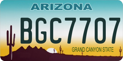 AZ license plate BGC7707