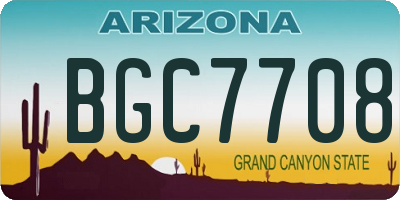 AZ license plate BGC7708