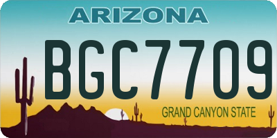 AZ license plate BGC7709