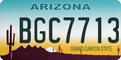 AZ license plate BGC7713