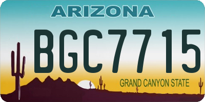 AZ license plate BGC7715