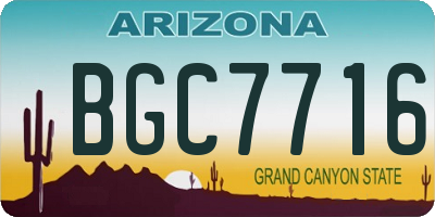 AZ license plate BGC7716