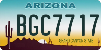 AZ license plate BGC7717
