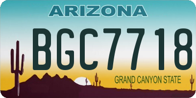 AZ license plate BGC7718
