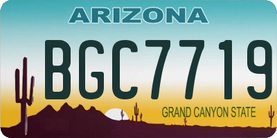 AZ license plate BGC7719