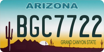 AZ license plate BGC7722