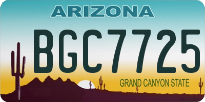 AZ license plate BGC7725
