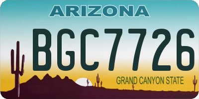 AZ license plate BGC7726