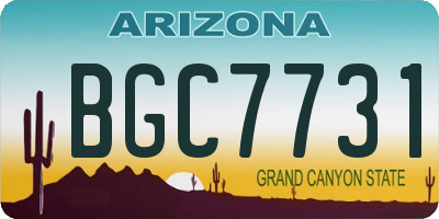 AZ license plate BGC7731