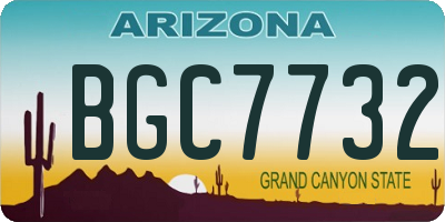 AZ license plate BGC7732