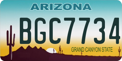 AZ license plate BGC7734