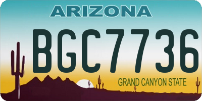 AZ license plate BGC7736