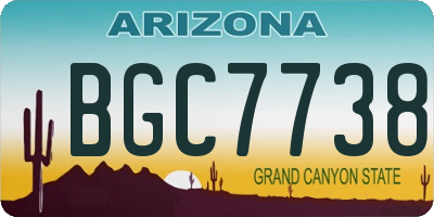 AZ license plate BGC7738