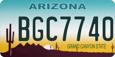AZ license plate BGC7740