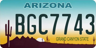 AZ license plate BGC7743