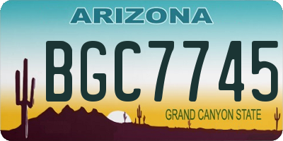 AZ license plate BGC7745