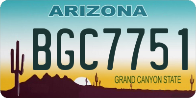 AZ license plate BGC7751