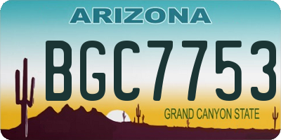 AZ license plate BGC7753