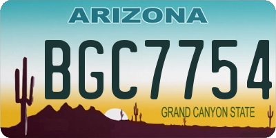 AZ license plate BGC7754