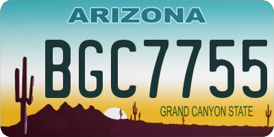 AZ license plate BGC7755