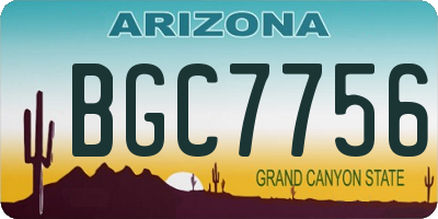 AZ license plate BGC7756