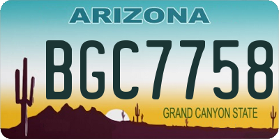 AZ license plate BGC7758