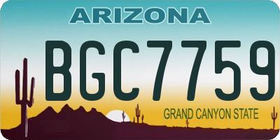 AZ license plate BGC7759