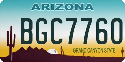 AZ license plate BGC7760