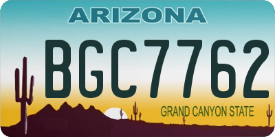 AZ license plate BGC7762