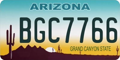 AZ license plate BGC7766