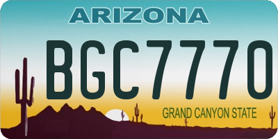 AZ license plate BGC7770