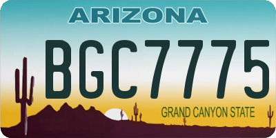 AZ license plate BGC7775