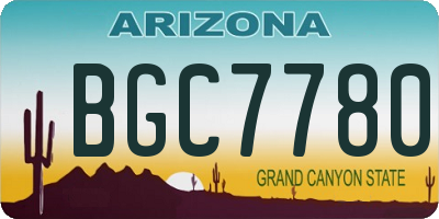 AZ license plate BGC7780