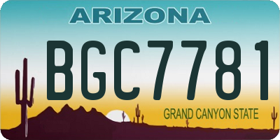 AZ license plate BGC7781