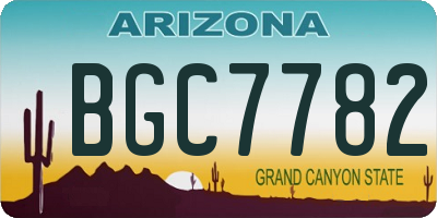 AZ license plate BGC7782