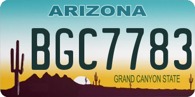 AZ license plate BGC7783