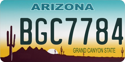 AZ license plate BGC7784