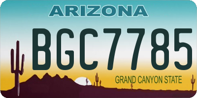 AZ license plate BGC7785