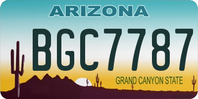 AZ license plate BGC7787