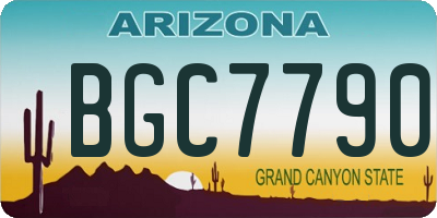 AZ license plate BGC7790